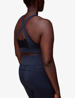 Whistles Cross-back Recycled-nylon Sports Bra -The Fashion Shop R04056299 NAVY ALT03