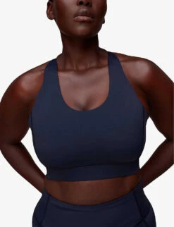 Whistles Cross-back Recycled-nylon Sports Bra -The Fashion Shop R04056299 NAVY ALT04