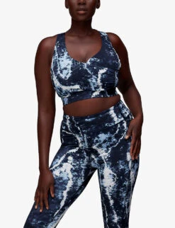 Whistles Tie-dye Print Recycled-polyester Sports Bra -The Fashion Shop R04056303 MULTICOLOURED ALT02
