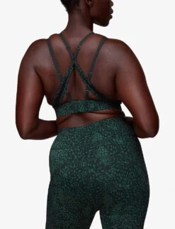 Whistles Animal-print Square-neck Recycled-nylon Sports Bra -The Fashion Shop R04056305 MULTICOLOURED ALT03