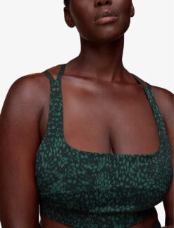 Whistles Animal-print Square-neck Recycled-nylon Sports Bra -The Fashion Shop R04056305 MULTICOLOURED ALT04