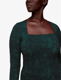 Whistles Animal-print Square-neck Recycled-nylon Sports Top 9 Whistles Animal-print Square-neck Recycled-nylon Sports Top -The Fashion Shop R04056784 MULTICOLOURED ALT04