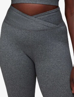 Whistles Wrap-front Cropped High-rise Stretch Recycled-polyester Leggings -The Fashion Shop R04056789 GREY ALT04