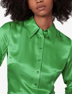 Whistles Hallie Collared-neckline Silk-blend Shirt -The Fashion Shop R04056796 MULTICOLOURED ALT04