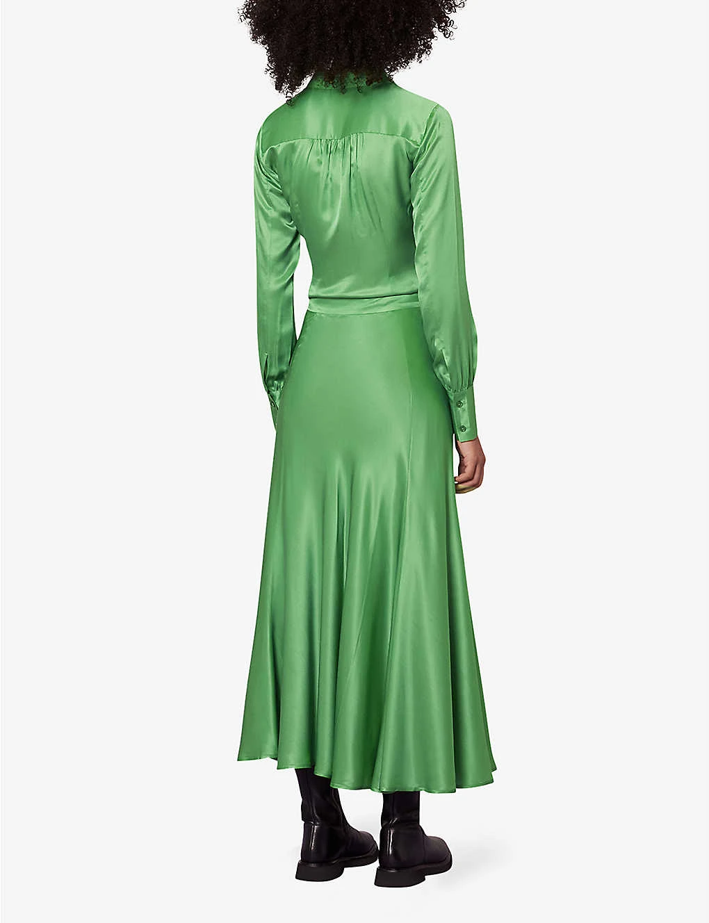 Whistles Hallie High-waisted Satin Midi Skirt 4 Whistles Hallie High-waisted Satin Midi Skirt - Image 4