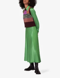 Whistles Hallie High-waisted Satin Midi Skirt 9 Whistles Hallie High-waisted Satin Midi Skirt -The Fashion Shop R04056797 MULTICOLOURED ALT04