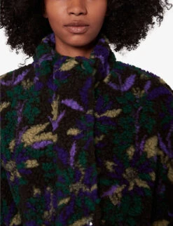 Whistles Floral-print Funnel-neck Wool-blend Fleece Jacket -The Fashion Shop R04056798 MULTICOLOURED ALT04