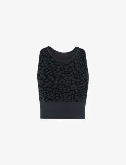 Whistles Animal-print Seamless Stretch-jersey Sports Bra