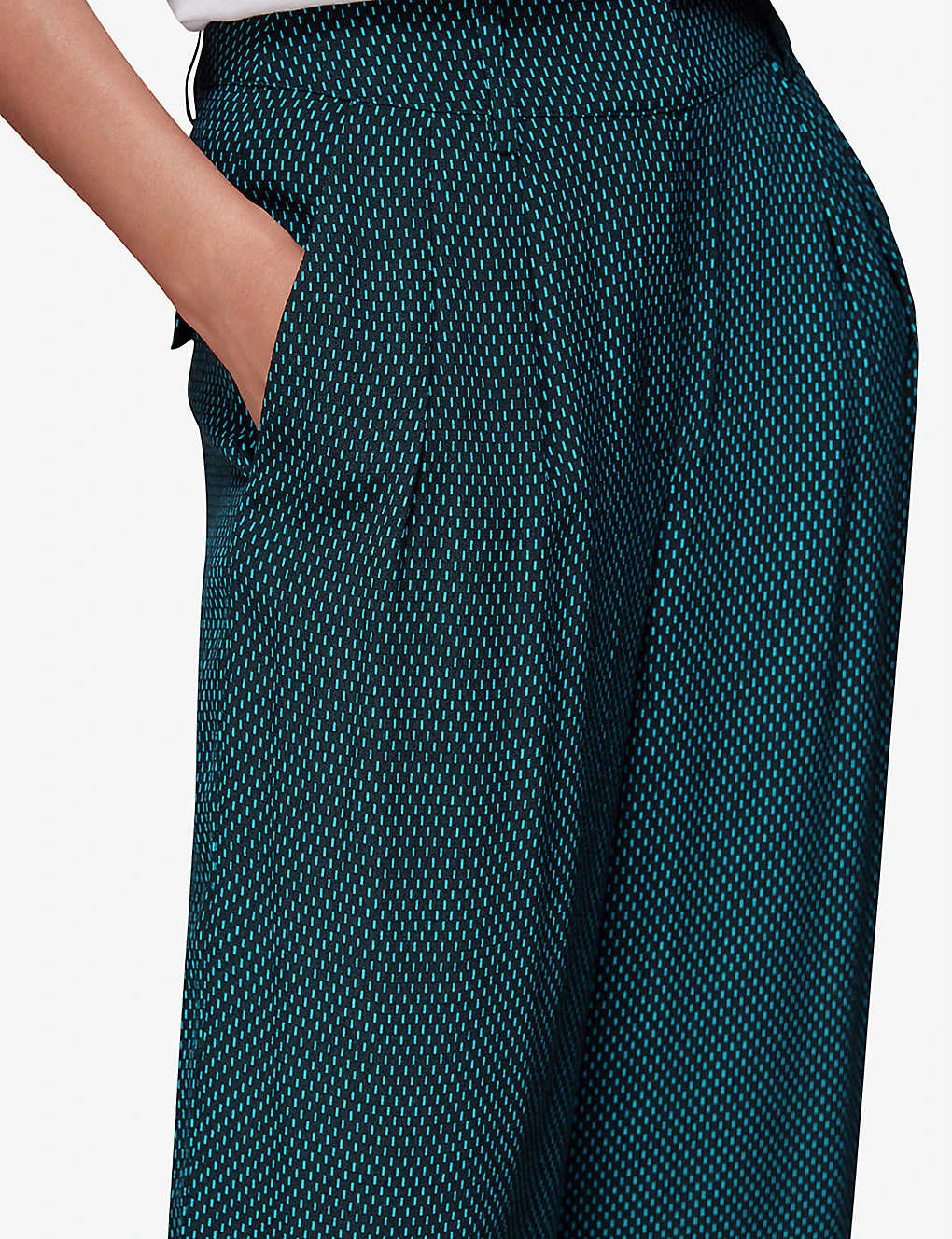 Whistles Vertical Dash-print Wide-leg Mid-rise Woven Trousers 5 Whistles Vertical Dash-print Wide-leg Mid-rise Woven Trousers - Image 5