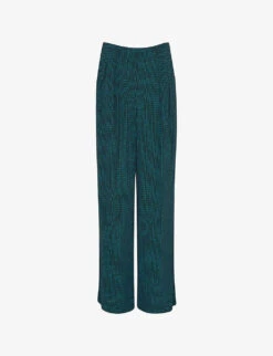 Whistles Vertical Dash-print Wide-leg Mid-rise Woven Trousers