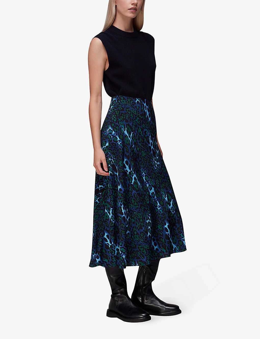 Whistles Night Cat Leopard-print Woven Midi Skirt 2 Whistles Night Cat Leopard-print Woven Midi Skirt - Image 2