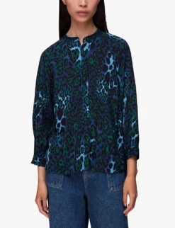 Whistles Night Cat Leopard-print Woven Shirt 7 Whistles Night Cat Leopard-print Woven Shirt -The Fashion Shop R04057355 MULTICOLOURED ALT02