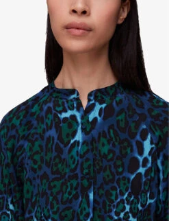 Whistles Night Cat Leopard-print Woven Shirt 9 Whistles Night Cat Leopard-print Woven Shirt -The Fashion Shop R04057355 MULTICOLOURED ALT04
