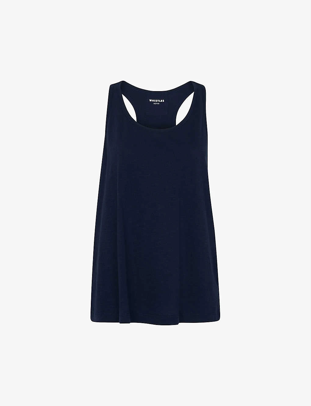 Whistles Scoop-neck Curved-hem Cotton-jersey Vest Top 1 Whistles Scoop-neck Curved-hem Cotton-jersey Vest Top