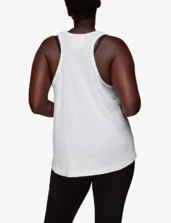 Whistles Scoop-neck Racerback Cotton Vest Top -The Fashion Shop R04057358 WHITE ALT03