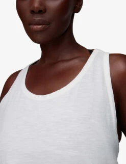 Whistles Scoop-neck Racerback Cotton Vest Top -The Fashion Shop R04057358 WHITE ALT04