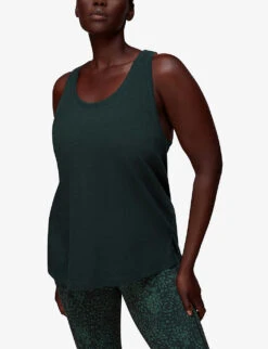 Whistles Scoop-neck Racerback Cotton Vest Top 7 Whistles Scoop-neck Racerback Cotton Vest Top -The Fashion Shop R04057359 DARKGREEN ALT02