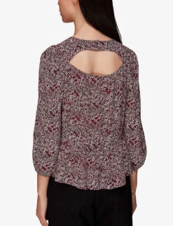 Whistles Abstract-print Peplum-hem Woven Top -The Fashion Shop R04057360 MULTICOLOURED ALT03