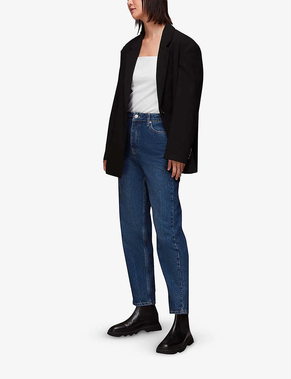 Whistles Square-neck Ribbed Stretch-cotton Top 2 Whistles Square-neck Ribbed Stretch-cotton Top - Image 2