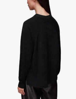 Whistles Ultimate Crew-neck Relaxed-fit Cashmere Jumper -The Fashion Shop R04058123 BLACK ALT03