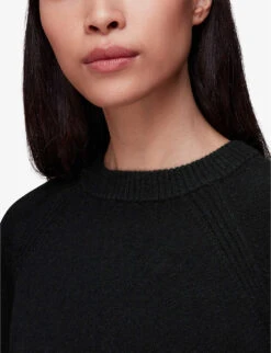 Whistles Ultimate Crew-neck Relaxed-fit Cashmere Jumper -The Fashion Shop R04058123 BLACK ALT04
