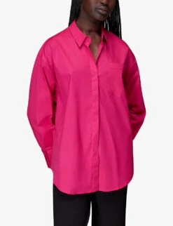 Whistles Collared Oversized-fit Cotton Shirt 9 Whistles Collared Oversized-fit Cotton Shirt -The Fashion Shop R04058499 PINK ALT04