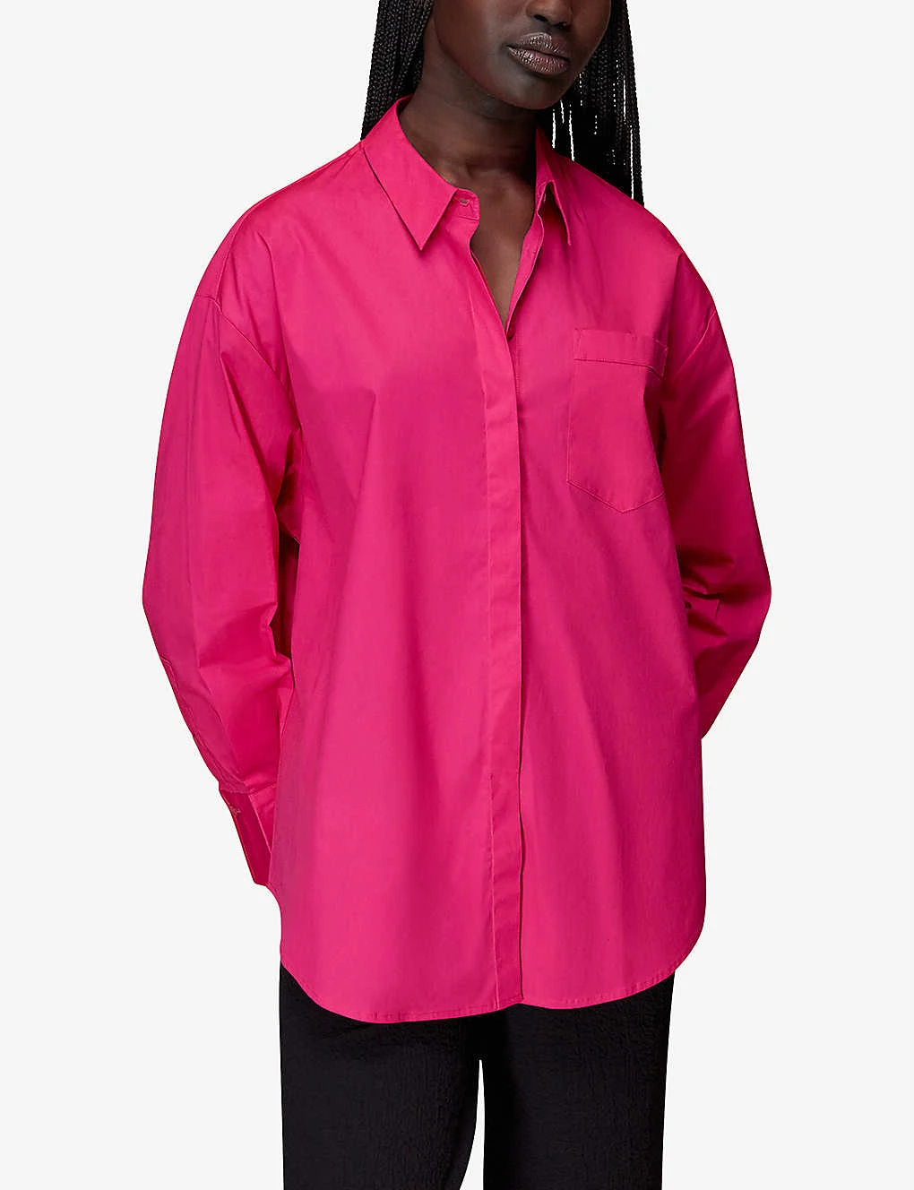 Whistles Collared Oversized-fit Cotton Shirt 5 Whistles Collared Oversized-fit Cotton Shirt - Image 5
