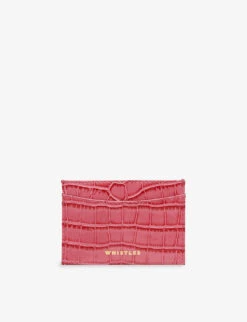 Whistles Shiny Croc-embossed Leather Card Holder