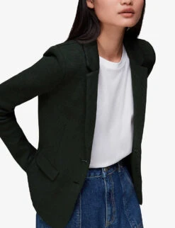 Whistles Slim-fit Single-breasted Organic Cotton-jersey Blazer -The Fashion Shop R04061430 ALT02