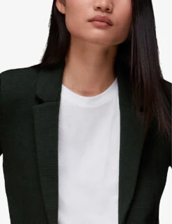 Whistles Slim-fit Single-breasted Organic Cotton-jersey Blazer -The Fashion Shop R04061430 ALT04