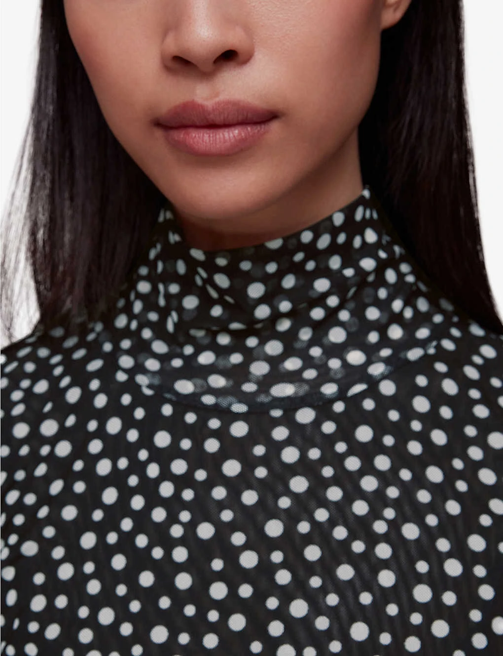 Whistles Spot-print Roll-neck Mesh Recycled-polyester Top 5 Whistles Spot-print Roll-neck Mesh Recycled-polyester Top - Image 5