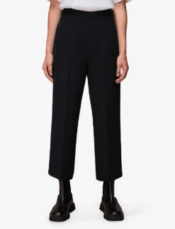 Whistles Wide-leg Cropped Recycled-polyester Trousers 7 Whistles Wide-leg Cropped Recycled-polyester Trousers -The Fashion Shop R04062887 BLACK ALT02