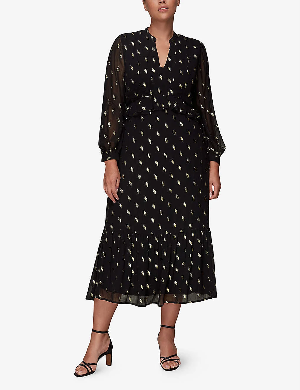 Whistles Dobby Polka-dot Chiffon Midi Dress 2 Whistles Dobby Polka-dot Chiffon Midi Dress - Image 2