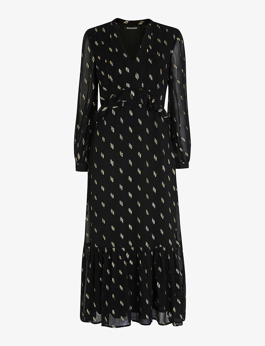 Whistles Dobby Polka-dot Chiffon Midi Dress 1 Whistles Dobby Polka-dot Chiffon Midi Dress