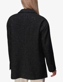 Whistles Maria Single-breasted Woven Coat 8 Whistles Maria Single-breasted Woven Coat -The Fashion Shop R04063908 BLACK ALT03