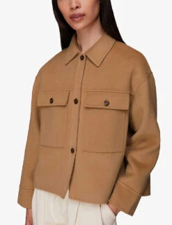 Whistles Hannah Boxy-fit Wool-blend Overshirt 7 Whistles Hannah Boxy-fit Wool-blend Overshirt -The Fashion Shop R04064358 TAN ALT02
