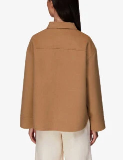 Whistles Hannah Boxy-fit Wool-blend Overshirt 8 Whistles Hannah Boxy-fit Wool-blend Overshirt -The Fashion Shop R04064358 TAN ALT03