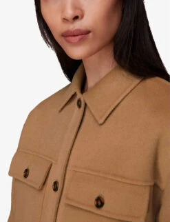 Whistles Hannah Boxy-fit Wool-blend Overshirt 9 Whistles Hannah Boxy-fit Wool-blend Overshirt -The Fashion Shop R04064358 TAN ALT04