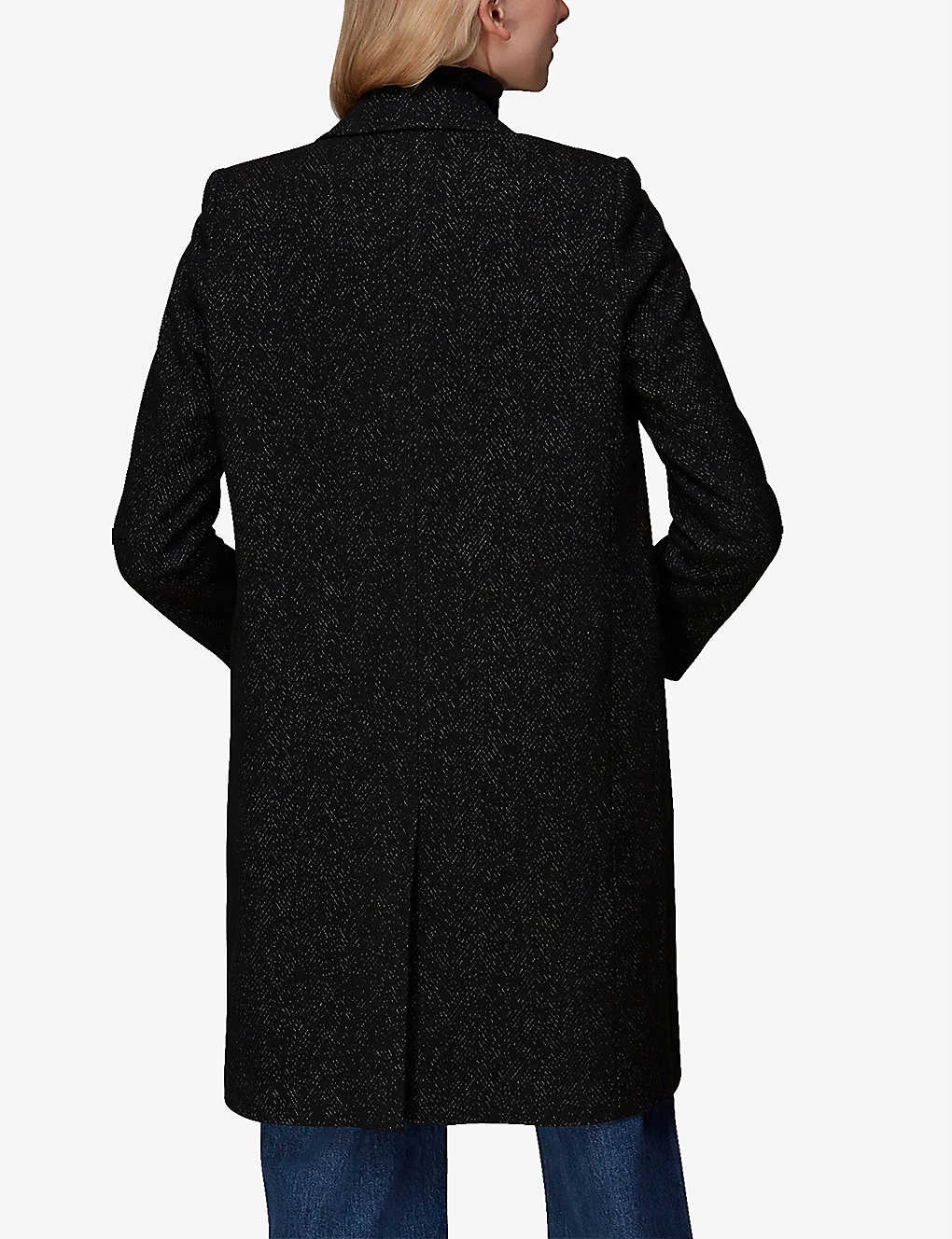 Whistles Flecked-detail Slim-fit Wool-blend Coat 4 Whistles Flecked-detail Slim-fit Wool-blend Coat - Image 4