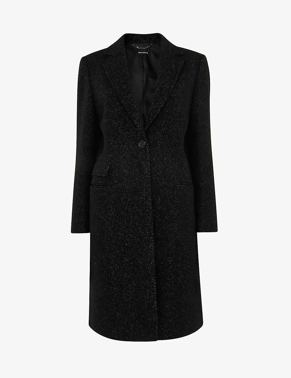 Whistles Flecked-detail Slim-fit Wool-blend Coat 1 Whistles Flecked-detail Slim-fit Wool-blend Coat