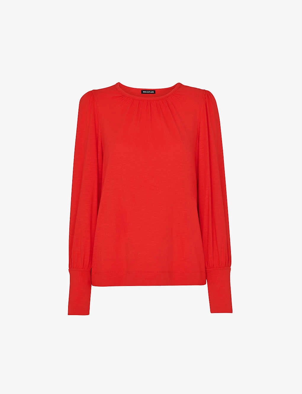 Whistles Round-neck Deep-cuff Woven Top 1 Whistles Round-neck Deep-cuff Woven Top