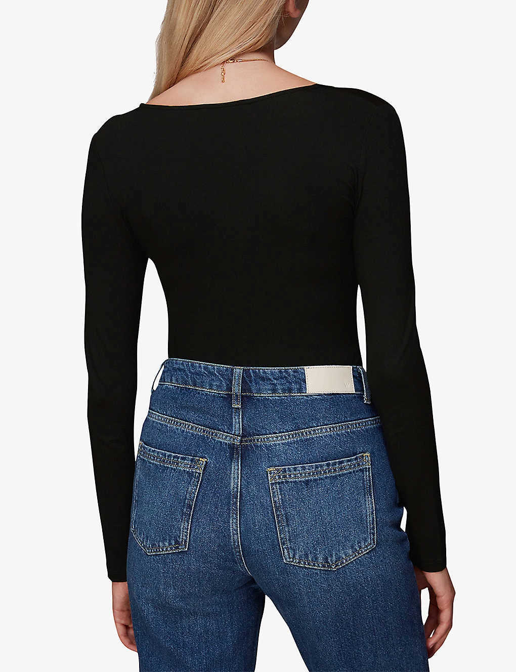 Whistles Slim-fit Square-neck Cotton-blend Top 4 Whistles Slim-fit Square-neck Cotton-blend Top - Image 4