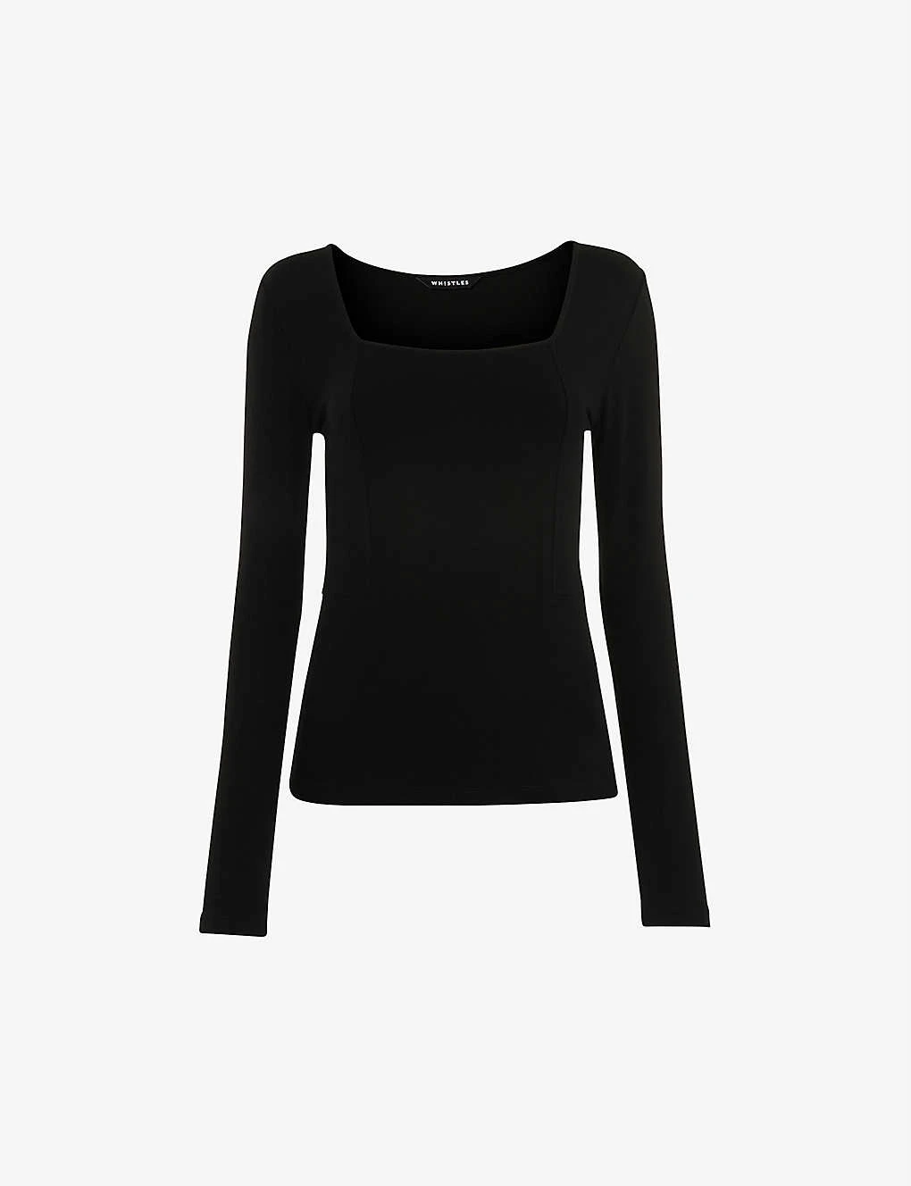 Whistles Slim-fit Square-neck Cotton-blend Top 1 Whistles Slim-fit Square-neck Cotton-blend Top