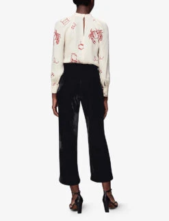 Whistles High-rise Wide-leg Cropped Velvet Trousers 6 Whistles High-rise Wide-leg Cropped Velvet Trousers -The Fashion Shop R04064983 BLACK ALT02