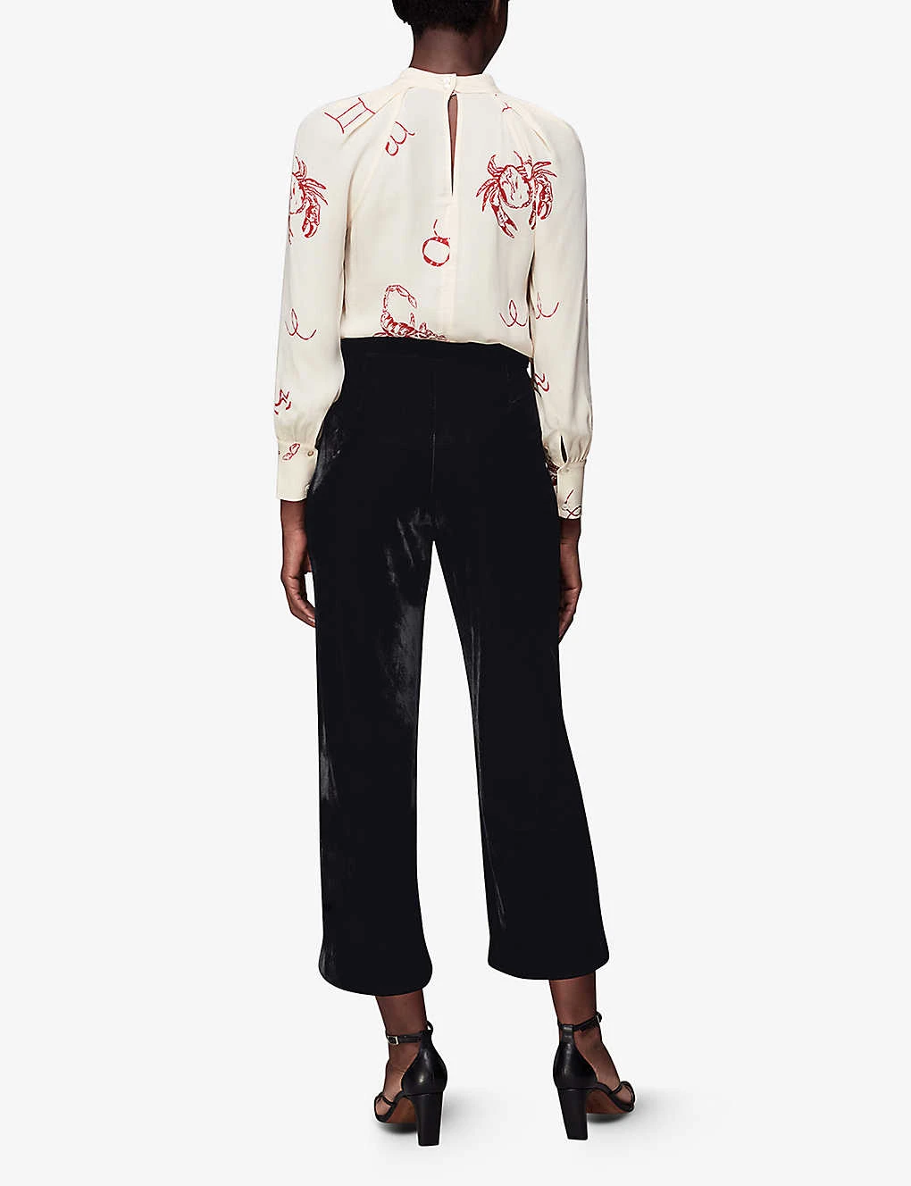 Whistles High-rise Wide-leg Cropped Velvet Trousers 3 Whistles High-rise Wide-leg Cropped Velvet Trousers - Image 3