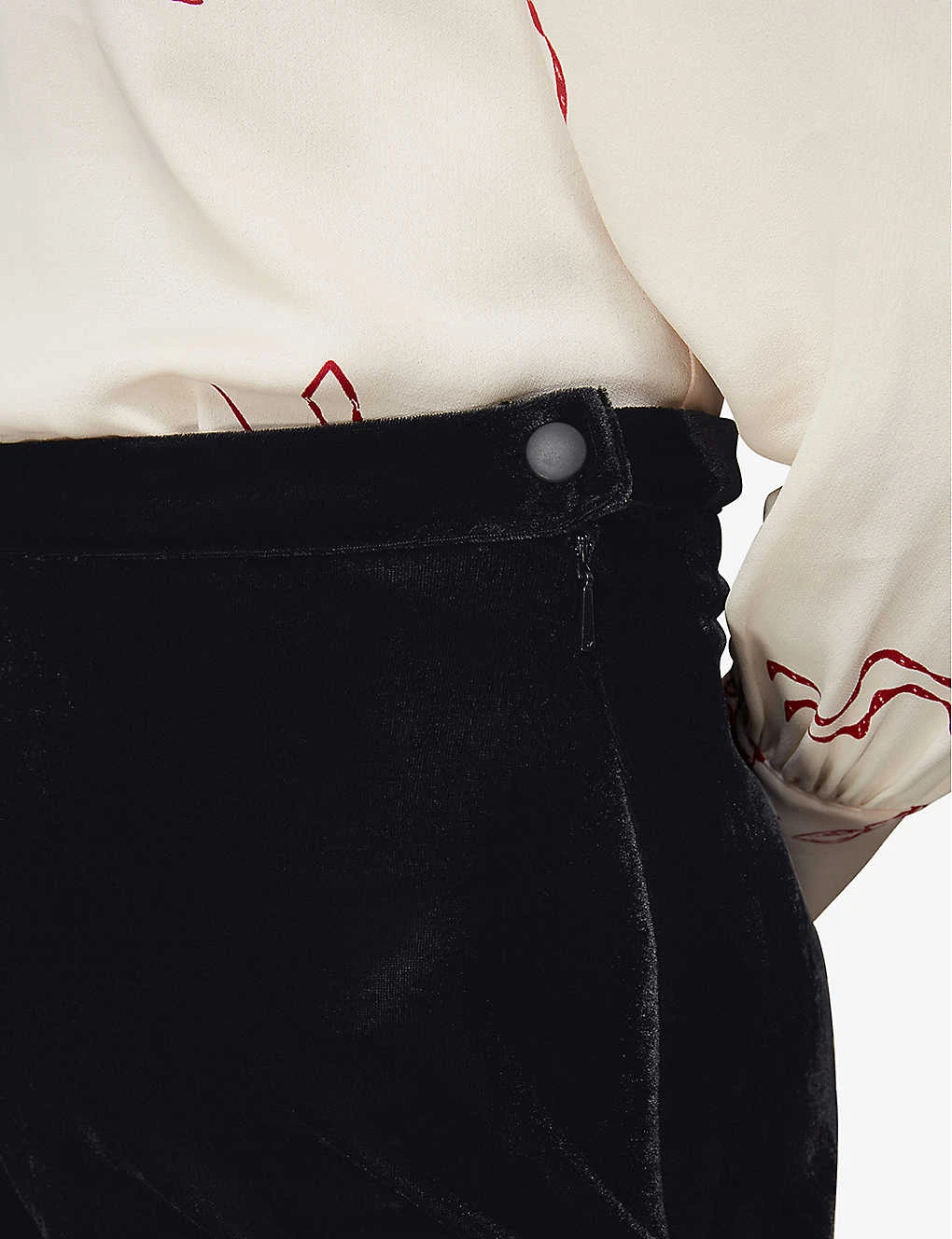 Whistles High-rise Wide-leg Cropped Velvet Trousers 4 Whistles High-rise Wide-leg Cropped Velvet Trousers - Image 4