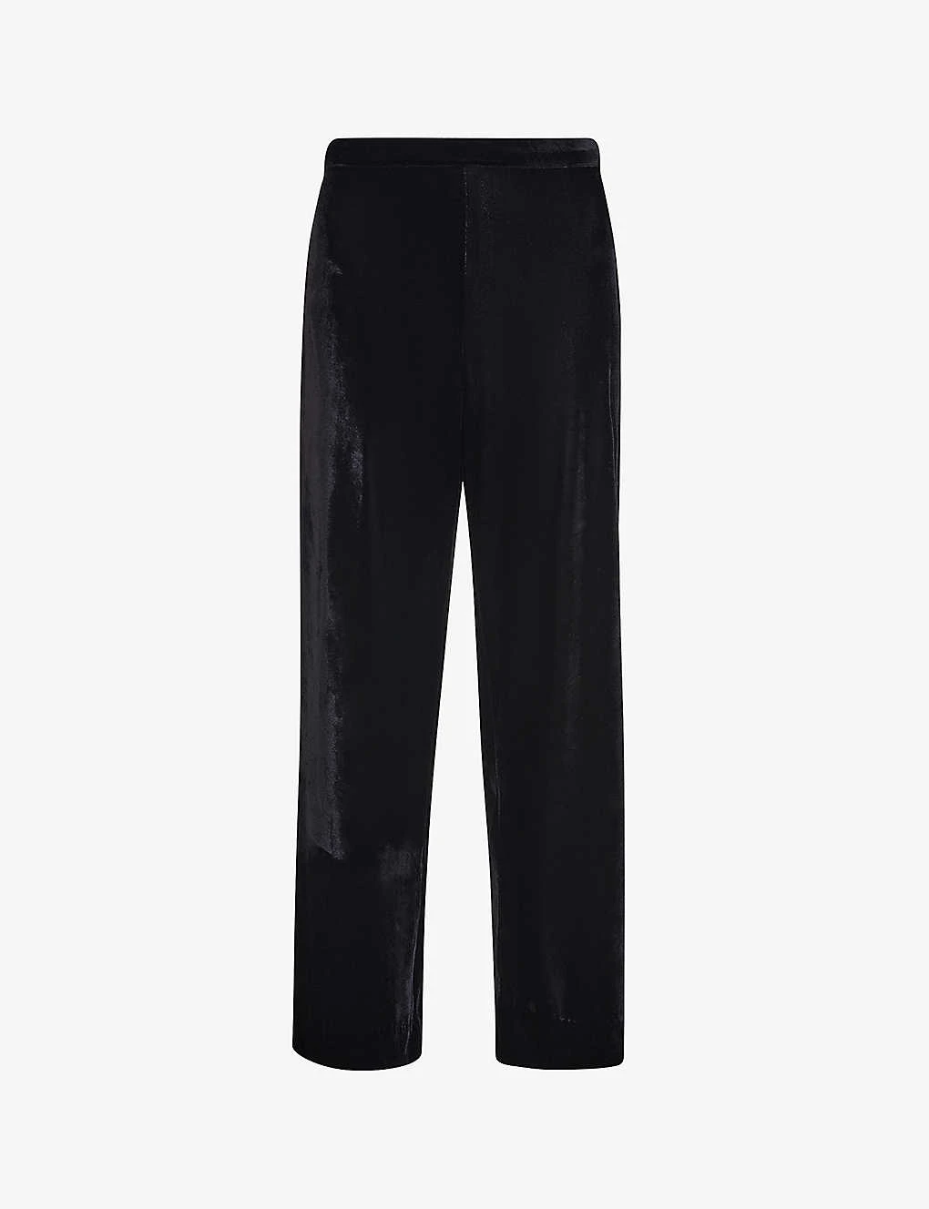 Whistles High-rise Wide-leg Cropped Velvet Trousers 1 Whistles High-rise Wide-leg Cropped Velvet Trousers