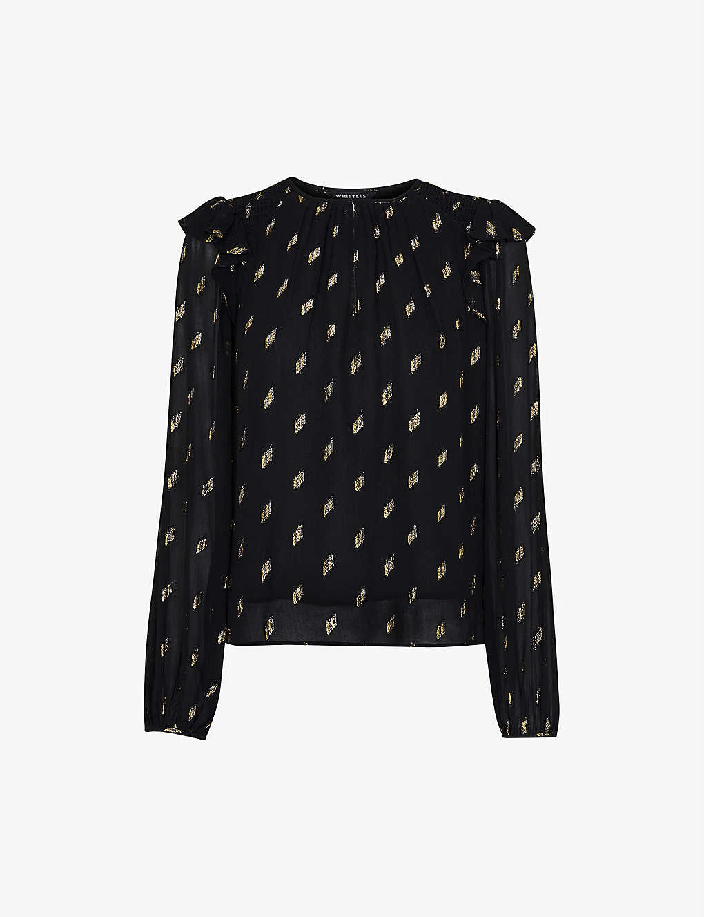 Whistles Metallic-detail Shirred-panel Woven Top 1 Whistles Metallic-detail Shirred-panel Woven Top