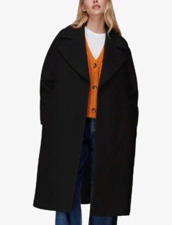 Whistles Lorna Tie-waist Wool Coat -The Fashion Shop R04065889 BLACK ALT02