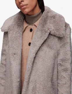 Whistles Imogen Collar-detail Faux-fur Coat -The Fashion Shop R04067953 MULTICOLOURED ALT02